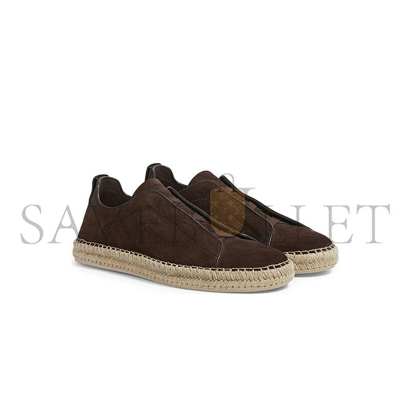 ZEGNA TRIPLE STITCH ESPADRILLE SLIP-ON SNEAKER 